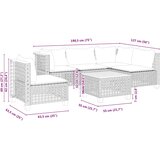 6-dijelni set vrtnih sofa od poliratana s jastucima sivi | shoptok.hr
