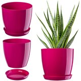 KADAX Cvetlični lonec s krožnikom, plastični pokrov 18 cm, roza cvetlični lonec (5000346038) Cene