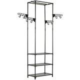  Stojalo za oblačila jeklo in netkano blago 55x28,5x175 cm črno, (20771640) Cene