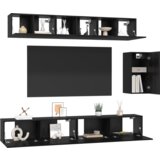 vidaXL Komplet TV omaric s polico Drugo 6 pcs Črni hrast 100 x 30 x 30 cm | Shoptok.si