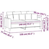  Dvosjed Svjetlosiva 140 cm baršunasti | shoptok.hr