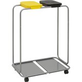 eurokraft basic Držalo za vreče za smeti, za prostornino do 2 x 120 l, pomično ogrodje, pokrov rumen in črn | Shoptok.si