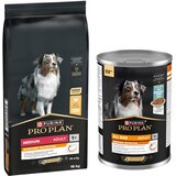  16 kg PURINA PRO PLAN + 12 x 400 g mokre hrane / 3 kg suhe hrane gratis! - Medium Adult Everyday Nutrition + 12 x 400 g All Size Adult Everyday Nutrition u želeu s ribom Cijene
