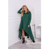 Kesi Insulated dress with longer sides in dark green color Cene
