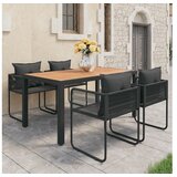 5-dijelni vrtni blagovaonski set od PVC ratana crno-smeđi | shoptok.hr