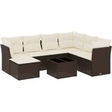 vidaXL 8-dijelni set vrtnih sofa s jastucima smeđi od poliratana | shoptok.hr
