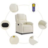 vidaXL Električni masažni naslanjač krem žamet | Shoptok.si