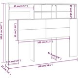  Uzglavlje s ormarićem siva boja betona 140 x 19 x 103 5 cm | shoptok.hr