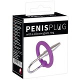 Penis Plug - silikonski obroček z uretralnim stožcem (vijolično-srebrni) | Shoptok.si