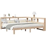  Knjižna postelja brez vzmetnice 200x200 cm trdna borovina | Shoptok.si