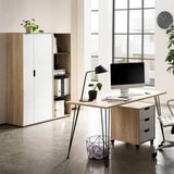 MID.YOU ARHIVSKA OMARA črna, bela, barve hrasta | Shoptok.si