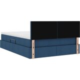  Krevet S LED lampica s uzglavljem Plava 140 x 200 cm tkanina | shoptok.hr