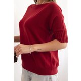 Kesi Włoski Women's short-sleeve viscose sweater maroon | shoptok.hr
