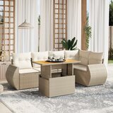 vidaXL 6-dijelni set vrtnih sofa s jastucima bež od poliratana | shoptok.hr