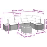  Set od 6 dijelova kauča za vrt s jastučićima crni poli ratan akacija | shoptok.hr