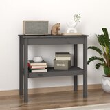 vidaXL Konzolna mizica siva 80x40x75 cm trdna borovina | Shoptok.si