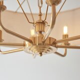  Endon 110727 - Luster na lancu HIGHCLERE 8xE14/40W/230V bež/mesing, prečnik 70 cm | Eponuda.com