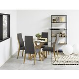 Actona Jedilna miza s steklenim vrhom Heaven, ⌀ 119 cm | Shoptok.si