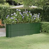 vidaXL visoka greda iz prašno premazanega jekla 224x40x68 cm zelena | Shoptok.si