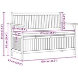  Klupa za pohranu s jastukom s pohranom s vratima - Svjetli akacija i tamno siva 120 x 63 x 84 cm | shoptok.hr