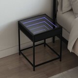  Noćni ormarić s beskonačnim LED svjetlima crni 40 x 40 x 51 cm | shoptok.hr