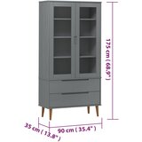  Vitrina MOLDE siva 90 x 35 x 175 cm od masivne borovine | Eponuda.ba