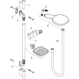 Hansgrohe Raindance Select E 120 Chrome tuš set: ručni tuš sa 3 mlaza, Isiflex 1600 crevo za tuš i usponska šipka sa kliznim držačem i policom 26620000 Cene