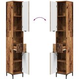vidaXL Set namještaja za kupaonicu Staro drvo Inženjersko drvo, Metal | shoptok.hr