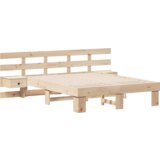vidaXL krevetna konstrukcija smeđa 120 x 190 cm masivna borovina | shoptok.hr