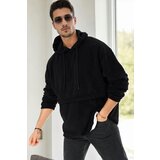 Dewberry 17817 Oversize Hoodie Mens Fleece-BLACK Cene