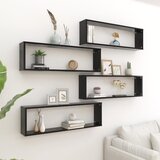 vidaXL Kockaste zidne police 4 kom crne 100x15x30 cm konstruirano drvo Cijene