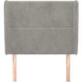  Uzglavlje s ušima svjetlosivo 103x23x118/128 cm baršunasto | shoptok.hr