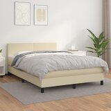 Krevet s oprugama i madracem krem 140x200 cm od umjetne kože Cijene
