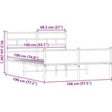  Okvir kreveta bez madraca boja hrasta 140 x 190 cm drveni | shoptok.hr