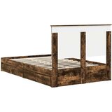  Krevet s od storage s uzglavljem Dimljeni hrast 120 x 190 cm | shoptok.hr