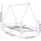  Okvir za dječji krevet bijeli 80 x 200 cm od masivne borovine | shoptok.hr