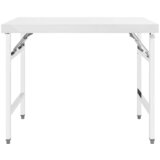vidaXL Zložljiva kuhinjska miza 100x60x80 cm nerjaveče jeklo | Shoptok.si