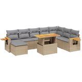 Maison Chic Seti vrtnega pohištva - Vrtna garnitura 9-delna z blazinami bež poli ratan, (21797502) | Shoptok.si