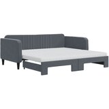  Dnevni krevet s pomoćnim ležajem i madracima tamno sivi 90x190 cm baršun | shoptok.hr