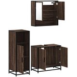  3-dijelni set kupaonskog namještaja boja smeđeg hrasta drveni | shoptok.hr