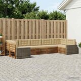  Set vanjskih sofa 7 kom. Prirodna i bež Čvrsto drvo akacije | shoptok.hr