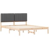  Posteljni okvir z oblazinjenim vzglavjem z vzglavjem Temno siva, (5000101618) | Shoptok.si