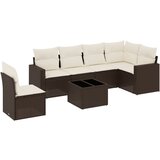 Maison Chic Seti vrtnega pohištva - Vrtna garnitura - Vrtni pohištvo set 7-delna z blazinami rjav poli ratan, (21803185) | Shoptok.si