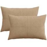  Presvlaka za jastuk 2 pcs ALMELO Smeđa 30 x 50 cm Kord | shoptok.hr