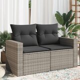 Maison Chic Vrtni kavč - Zunanji kavč z blazinami 2-sedežni siv poli ratan, (22043714) | Shoptok.si