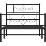  Metalni okvir kreveta uzglavlje i podnožje crni 75x190 cm | Eponuda.ba