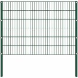  Ogradni panel sa stupovima od željeza 867x120 cm zeleni | shoptok.hr