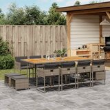  13-dijelni vrtni blagovaonski set s jastucima poliratan sivi | shoptok.hr