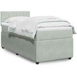 vidaXL Box spring postelja z vzmetnico svetlo siv 90x190 cm žamet Cene