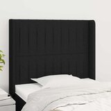  Uzglavlje s ušima crno 103x16x118/128 cm od tkanine | shoptok.hr